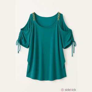 Michael Kors Asymmetrical Blue 3/4 Sleeve Blouse